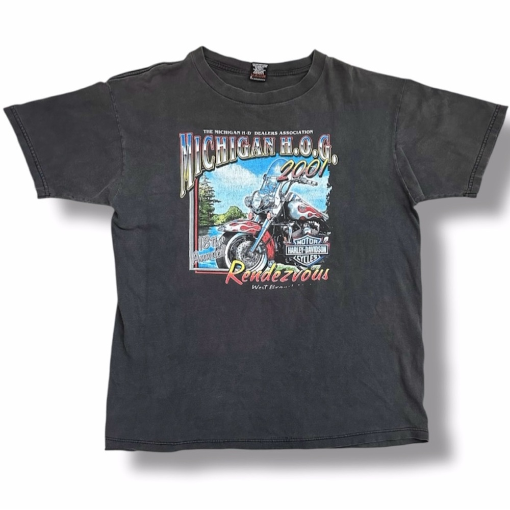Harley Davidson 2001 Michigan H.O.G. Rendezvous T-Shirt Men’s XL USA Motorcycle